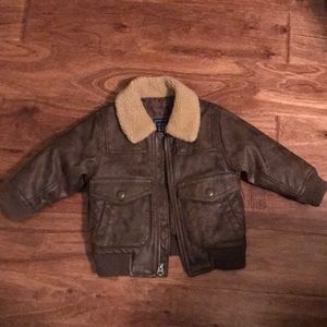 Baby Gap Brown Sherpa Collar Flight Jacket